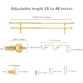 thumbnail image 3 of eTeckram 5/8" Double Curtain Rod with Royale Finials,Gold,28‘’-48‘’, 3 of 6