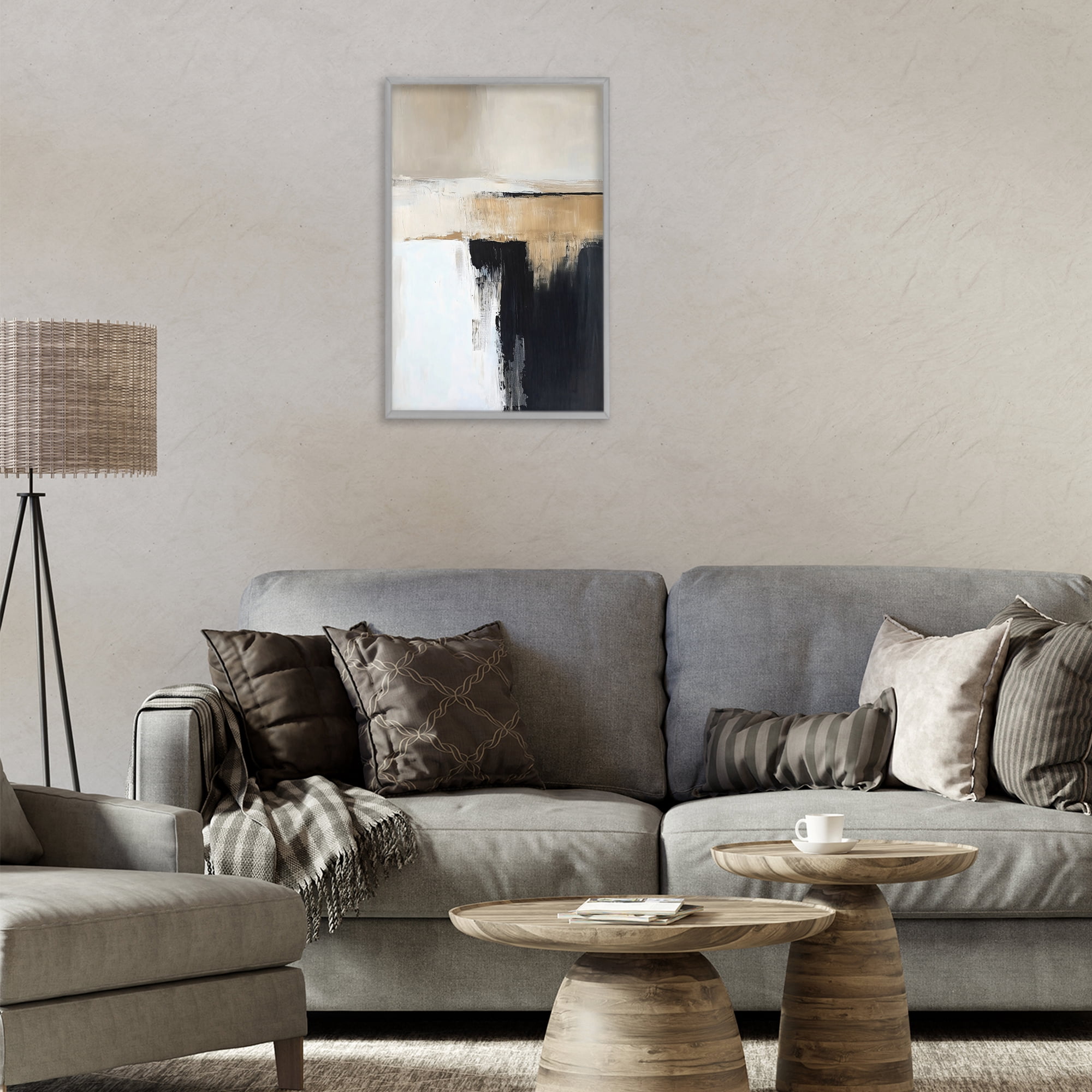 Stupell Industries Desert Horizon Muted Abstract Gray Framed Giclee Art, design by Gina Kelly