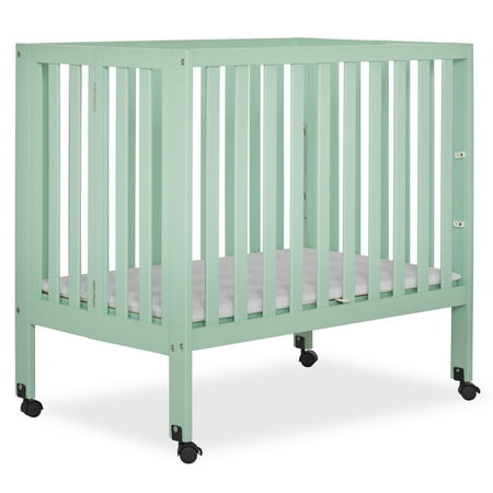 UPC: 0811048038470 | Dream On Me Jett Non-Full Size Folding Crib Removable Wheels Modern Nursey Adjustable Mattress Support Patent Folding System Included 1.5” Mattress Mint