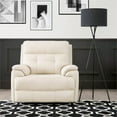 thumbnail image 3 of Jenson Leather Recliner Chair in Cream with Power Head Rest, 3 of 17