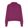 thumbnail image 4 of Satingcolo Half Zip Pullover Women Fall 2026 Oversized Stand Collar Cropped Sweatshirt Casual Quarter Zipper Hoodies,Purple Pink 2XL, 4 of 5