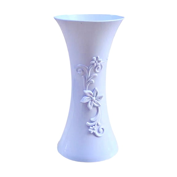 SLYNSHome Tall Plastics Flower Vase Decorative Floral Vase Home Decor Centerpieces, Arranging Bouquets White Vase