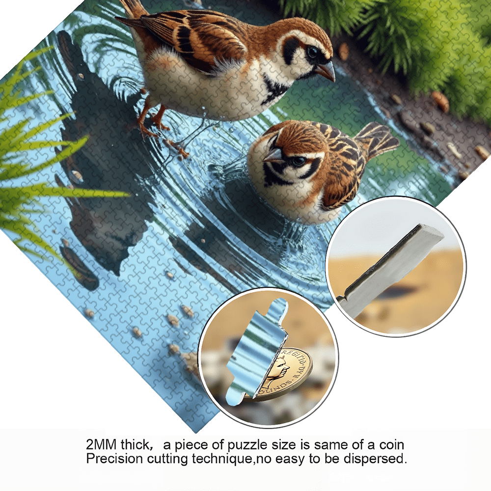 1000 pieces of vertical paper jigsaw puzzle - lively sparrows, size 29.5 * 20 inches.