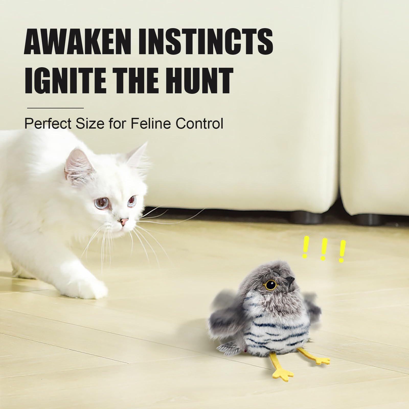 Automatic Flapping Simulation Bird Cat Teaser Stick - Chirping Design for Indoor Cats, Boredom Relief, Lightweight & Safe Material, Suitable for Kittens & Adult Cats Daily Play, Easy to Hang, 1pc