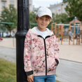 thumbnail image 2 of Uorisanigo Zip-Up Hoodies Sweatshirts Kids Long Sleeve Pink Cherry Blossom Hooded Sweatshirts Coat Leisure Hooded Jacket with Pockets Fall Winter Clothing, 2 of 8