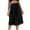 Black, variant on 2023 Women Casual Cotton Linen Skirts Frill Tie Waist A-Line Midi Skirt With Pockets Vacation Holiday Female Dailywear