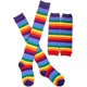 thumbnail image 1 of Calentadores de piernas, guantes para mujer, calentadores de brazos con tiras de arcoíris, medias para piernas, calcetines altos hasta el muslo de colores, conjunto de guantes sin dedos y mangas, 1 of 5