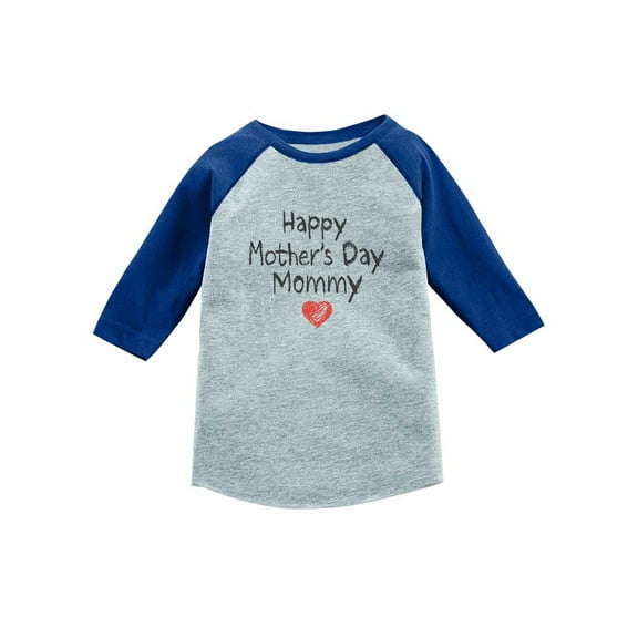 Happy Mother's Day Mommy Gift For Mom 3/4 Sleeve Baseball Jersey Toddler Shirt 4T Blue
