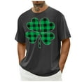 thumbnail image 5 of lcziwo St Patricks Day Shirts for Men Lucky Four Leaf Clover Graphic Tees Irish Trendy Short Sleeve Pullover Tops Crew Neck Regular Fit Fitness T Shirts Today's Deals,Gray,M, 5 of 6