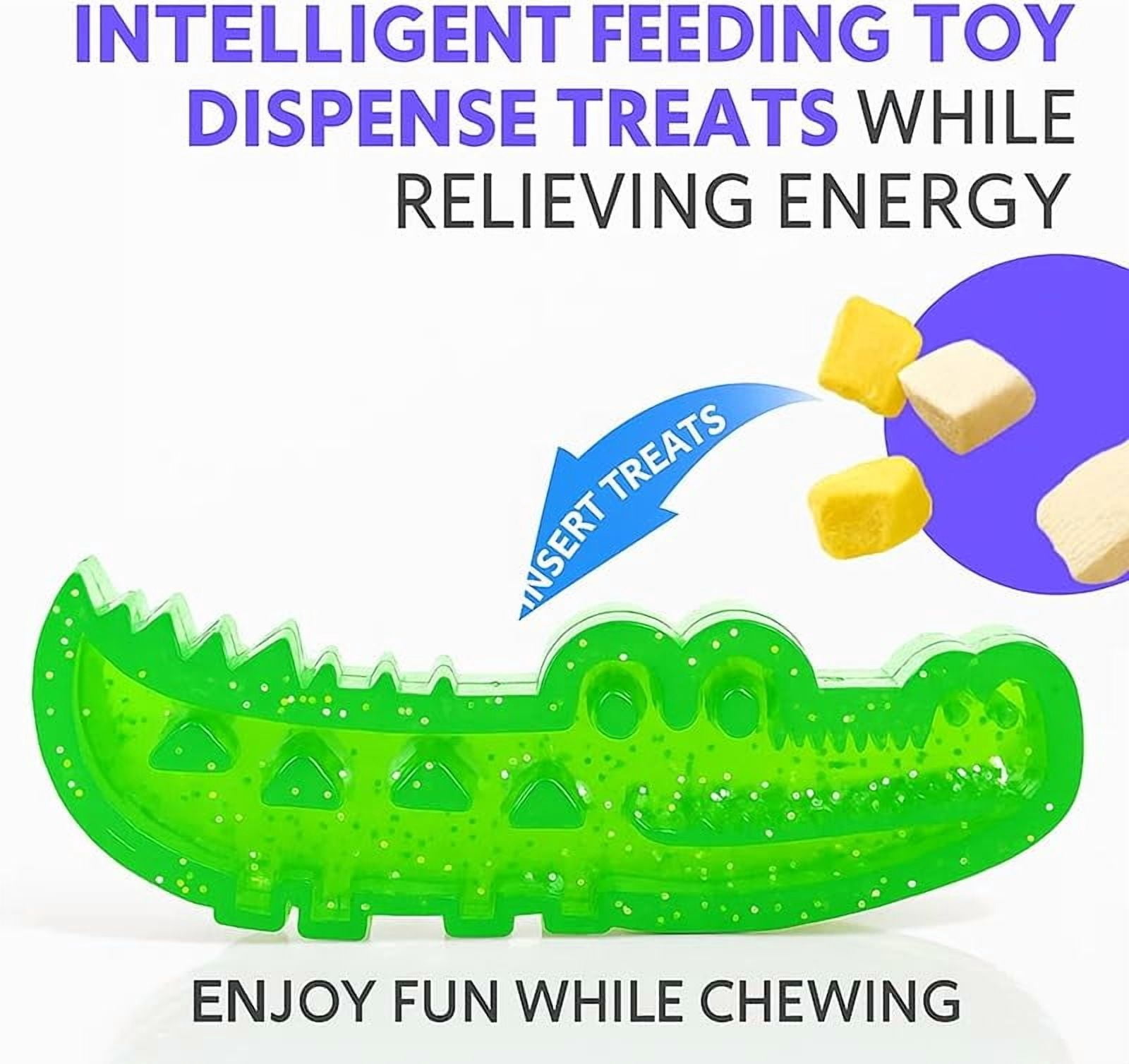 Slow Feed Chew and Fetch Crocodile, Lettuce Pets, Upgrade lettucepets Crocodile Dog Toy, Alligator Treat Dispenser, Keep Dogs Busy, Medium & Small Dogs Teeth Cleaning (Small*2pcs)