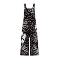 thumbnail image 6 of Gaecuw Jumpsuits for Women Casual Sleeveless Cold Shoulder Overall with Pockets Square Neck Band Collar Floral Printed Onesie One Piece Outfits Boho Casual Long Pants Wide Leg Summer Romper, 6 of 6