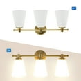 thumbnail image 2 of Lucere 3-Light Bathroom Vanity Light, Gold Wall Light with Frosted Glass Shade, E26 Bulb Base (Bulb not included), 2 of 7