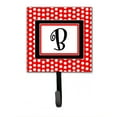 thumbnail image 2 of Carolines Treasures CJ1012-RSH4 Letter R Initial Monogram - Red Black Polka Dots Leash Holder Or Key Hook, 2 of 2