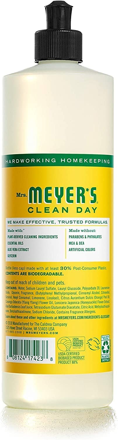 Mrs. Meyer's Liquid Dish Soap Variety, 1 Lemon Verbena, 1 Basil, 1 Honeysuckle, 1 CT