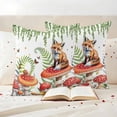 thumbnail image 4 of Pack of 2 Outdoor Pillow Covers,Waterproof Pastoral Mushroom Fox Throw Pillow Covers,Watercolor Eucalyptus Botanical Decorative Pillowcases Cushion Covers for Couch Pillow Sham Protector 16x16 Inch, 4 of 8