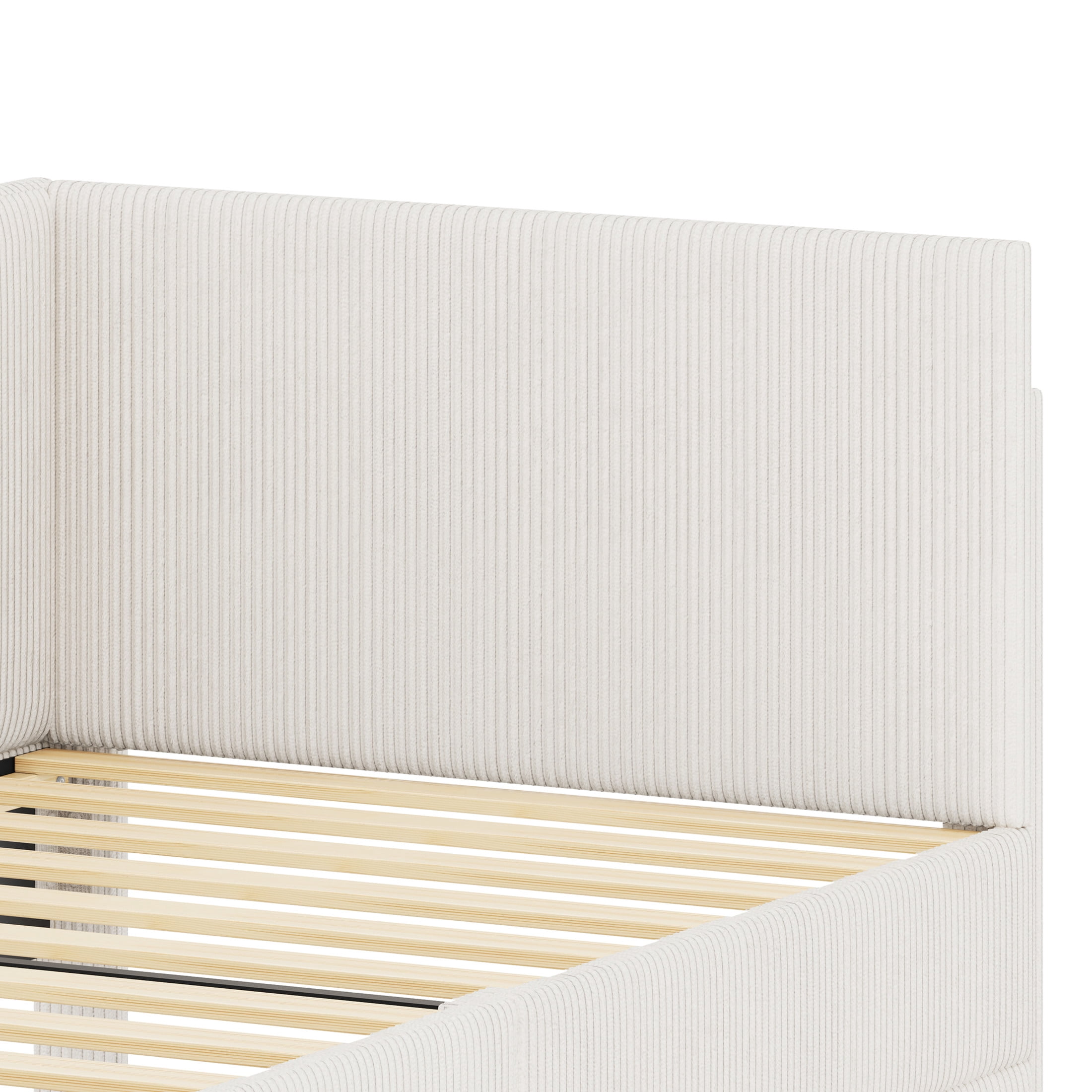 Noble House Twin Size L-Shaped Corduroy Daybed with 2 Storage Drawers, Beige