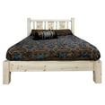 thumbnail image 2 of Homestead Collection Full Platform Bed w/ Laser Engraved Wolf Design, Ready to Finish, 2 of 7