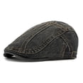 thumbnail image 2 of Men's Washed Cowboy Beret Retro Thin Literary Cap for Spring Fall Casual Wear Stylish Unisex Fashion Hat, 2 of 5