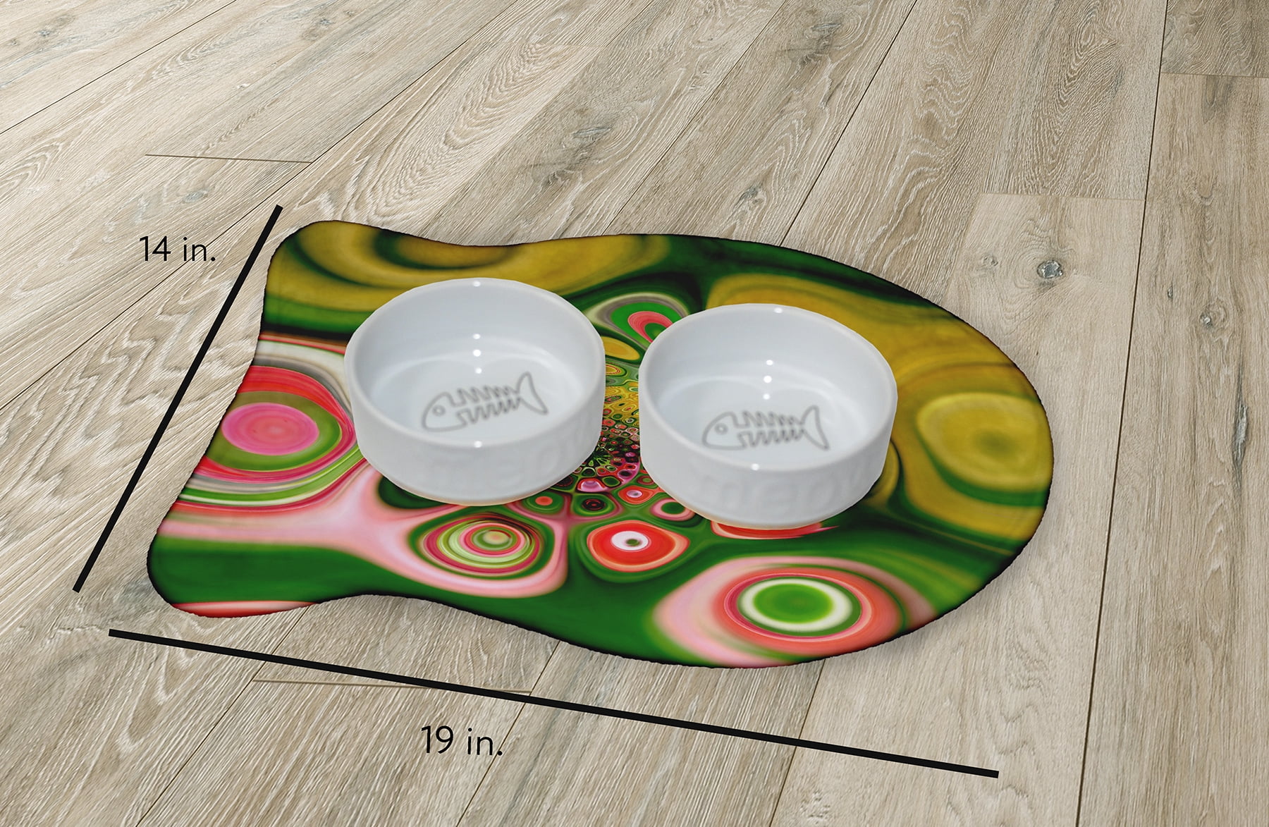 Simply Daisy Spring Pallet Fish Shape Pet Feeding Mat for Cats