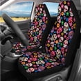 thumbnail image 2 of Binienty Floral Sugar Skull Car Seat Covers Front And Backseat with Matching Console Armrest Cushion Steering Wheel Cover Seat Belt Cushion Pad Headrest Covers 14 Piece Automotive Interior Decor Set, 2 of 7