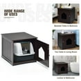 thumbnail image 5 of Pefilos 20" Cat House Covered for Indoor, Hidden Crate Litter Box Enclosure, Hooded Cats Furniture Cabinet Kitty Washroom, Brown, 5 of 9