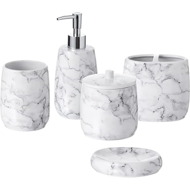 The Stella Collection – Elegant Modern Bathroom Décor Accessories Set of 6