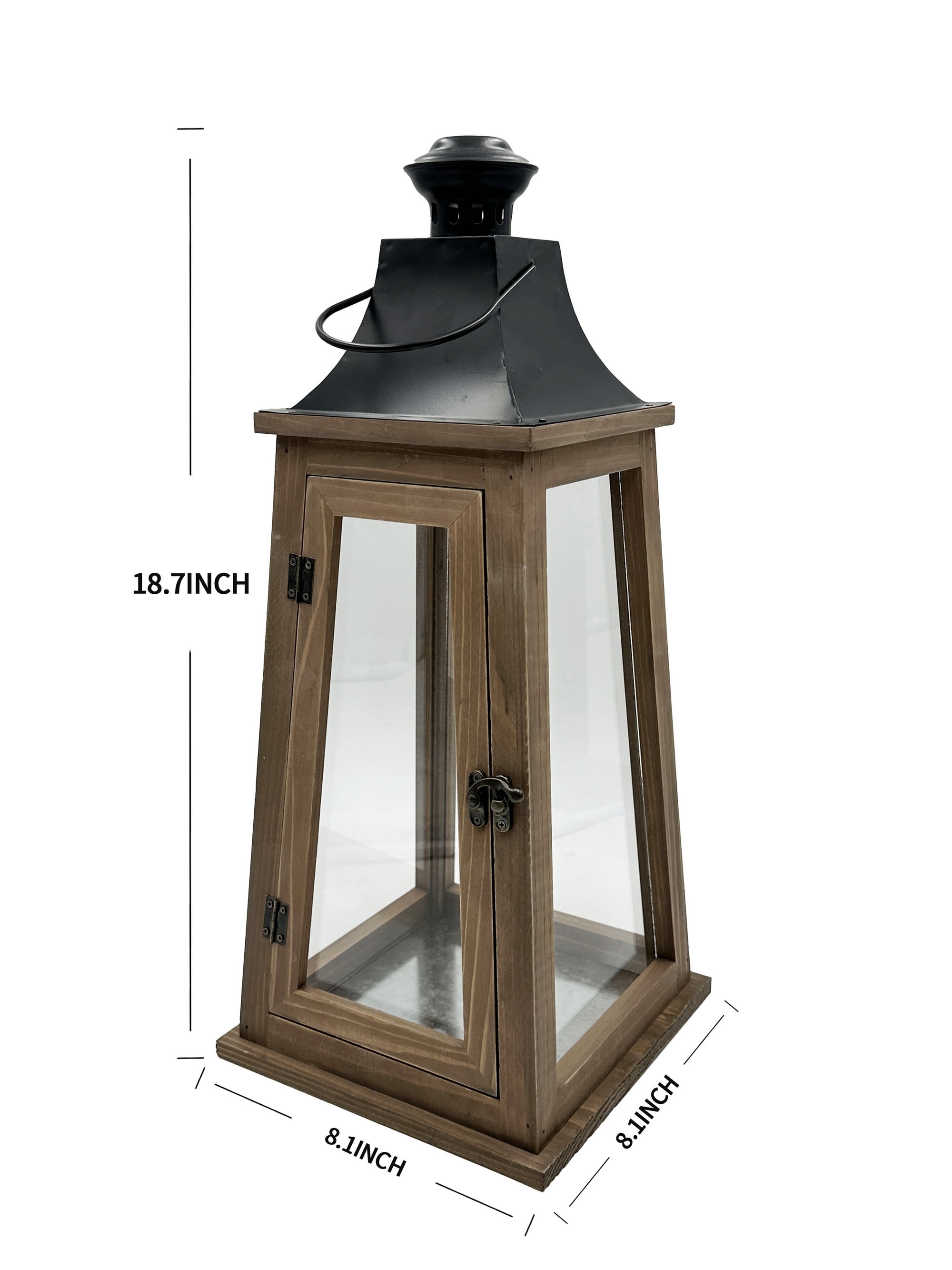 (2 pack) Better Homes & Gardens Rustic Wood Metal Candleholder Lantern, 19", Large