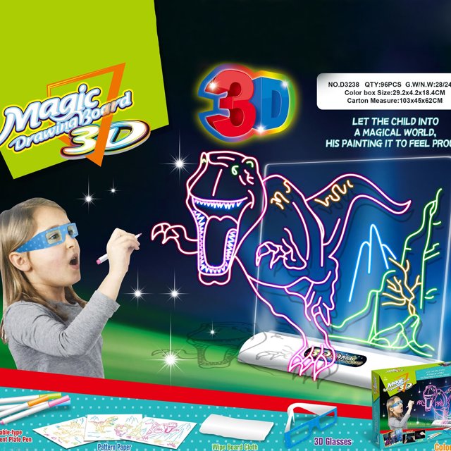 Pad Deluxe Light Up LED Drawing Tablet With Extras Includes Wipe Board