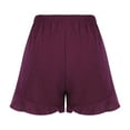 thumbnail image 3 of aidice Womens Plus Size Shorts Elastic Waisted Ruffled Shorts with Pockets Summer Lightweight Cotton Shorts, 3 of 7
