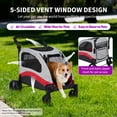 thumbnail image 3 of Extra Large Dog Stroller – Folds Flat, 160 Lbs Capacity Pet Stroller Wagon with 360° Rotating Front Wheels, Adjustable Handle, Ventilated Mesh & Storage Pocket, Easy Clean, 3 of 15