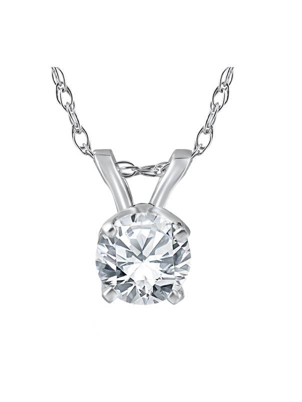 Mother’s Day 14K White Gold Over Natural Diamond Flip-Flop Pendant With 18/"Chain