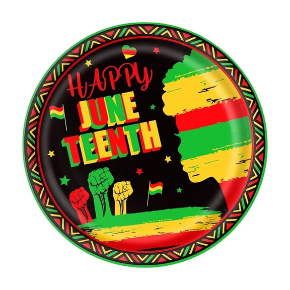 RedandBlack Party Decorations Green Party Plates 7inJuneteenth Family Reunion Disposable Tableware
