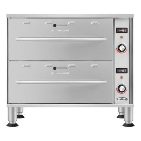 Pemberly Row Two-Drawer Commercial Free Standing Warming Drawers in Steel