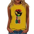 thumbnail image 2 of LEBONYARD Womens Tank Tops Clearance under $5,white blouse summer fall,Women's Casual Independence Day Sleeveless Round Neck Top Yellow XXL, 2 of 4