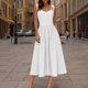 thumbnail image 2 of Vestidos de Primavera para las Mujeres, Vacaciones de Moda, Dos Vestidos de Cuello Tripulación de Manga Corta para las Mujeres, 2 of 9