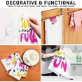thumbnail image 4 of Summer Funny Words Tea Towels Set of 6 Pink Flamingo Kitchen Dish Cloth with Hanging Loop, 18"x28"Lint-Free Absorbent Towel for Kitchen Drying Wiping and Cleaning, 4 of 7