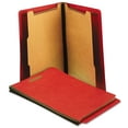 thumbnail image 3 of Deluxe Six-Section Colored Pressboard End Tab Classification Folders, 2 Dividers, Letter Size, Bright Red, 10/Box, 3 of 8