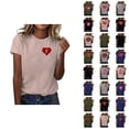 thumbnail image 1 of T-shirts de la Saint-Valentin pour Femmes 2026 à Manches Courtes Col Rond avec Cœur Graphique, 1 of 4