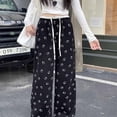 thumbnail image 1 of Pantalones anchos con estampado de Hello Kitty estilo americano, pantalones casuales holgados de cintura alta de otoño para mujer, pantalones rectos de tendencia de versión coreana, 1 of 5
