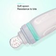 thumbnail image 3 of Ensemble biberon pour bébé, forme mignonne, cuillère en silicone de qualité alimentaire, biberon à presser pour nourrissons, vert, 3 of 4