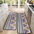 thumbnail image 4 of Kitchen Rugs Sets Of 2,Colorful Geometric Triangle Diamond Pattern Anti Fatigue Kitchen Mat Rugs Non Slip Washable,Decorative Kitchen Floor Mats for Kitchen,Sink,Laundry,17"x47"+17"x47", 4 of 5