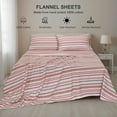 thumbnail image 5 of RUVANTI Flannel Sheets Queen Size - 100% Cotton Double Brushed Bed Sheets, Deep Pockets 16 Inches Queen Sheet Set, All Seasons Breathable & Extra Soft - Warm & Cozy, 4 Piece, Multi Chevron Stripe, 5 of 8