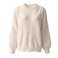 thumbnail image 4 of Harpily Sweaters for Women Crew Neck Long Sleeve Shirts 3D Textured Cable Knit Lightweight Soft Womens Knitted Pullover for Fall Outfits, 4 of 4