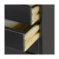 thumbnail image 3 of Jela Solid Wood 7 Drawer Gate Leg Roll Cart Desk in Black, 3 of 9