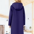 thumbnail image 7 of Amidoa Dressy Women's Coats Purple Fleece Full-Zip Clothes Hooded Thick Long Sleeve Contrast Jacket Womens Jackets XXL, 7 of 7