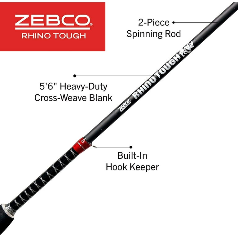 Rinnページ Zebco Rhino Tough Cross-Weave Glowtip Spinning Fishing Rod, 5-Foot