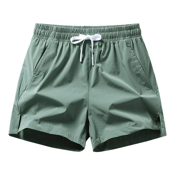 AherBiu Plus Size Men's Shorts Athletic Drawstring Elastic Waist Running Shorts Quick Drying Workout Gym Shorts