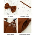 thumbnail image 4 of ZOEREA Toddler Baby Boy Suit Clothes Gentleman Wedding Outfits Long Sleeve Dress Shirt + Suspender Pants + Bowtie 1-5T, 4 of 7