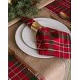 thumbnail image 2 of CC Home Furnishings Set of 6 Red and Green Plaid Patterned Napkins 20", 2 of 8