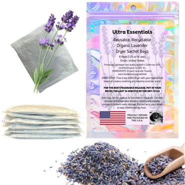 Ultra Essentials Lavender Dryer Bags, 6 Premium Scented Sachets for Drawers and Closets